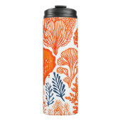 Kustpatroon van oranje koralen thermosbeker (Voorkant)