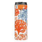 Kustpatroon van oranje koralen thermosbeker (Achterkant)
