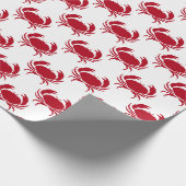 Kustpatroon van rode krab op wit cadeaupapier (Hoek)
