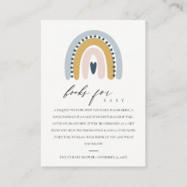 KUSTPINK HEART RAINBOW BOOK VERZOEK BABY SHOWER INFORMATIEKAARTJE