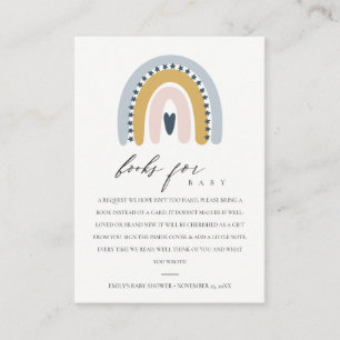 KUSTPINK HEART RAINBOW BOOK VERZOEK BABY SHOWER INFORMATIEKAARTJE