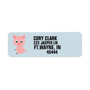 KUSTPINK PIG RETURN ADRES ETIKETTERS ETIKET