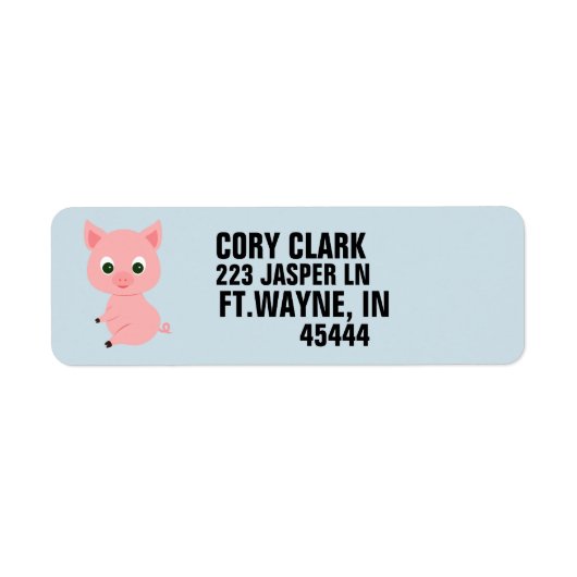 KUSTPINK PIG RETURN ADRES ETIKETTERS ETIKET (Voorkant)