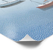 kustplaats | Airy Beachy Waterverf schilderij Perfect Poster (Hoek)