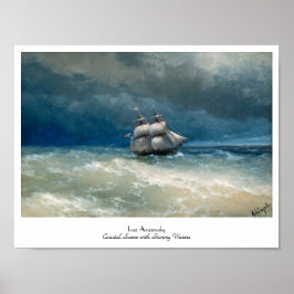 Kustplaats met Stormy Waters Ivan Aivazovsky Poster