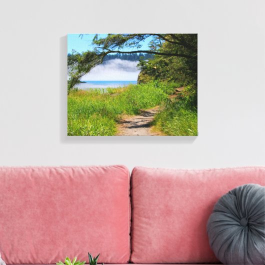 Kustplaats, weg naar strand, kust, mooi, mooi canvas afdruk (Insitu (Woonkamer))