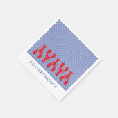 Kustplaatsnaam Rode Kreeften Blauw Wit Geruit Servet (Hoek)