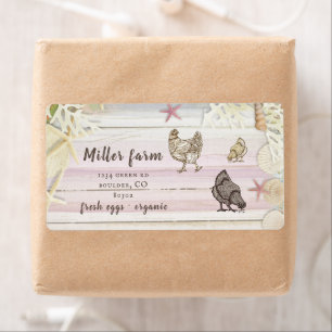 Kustplank hout rustiek script ei karton label