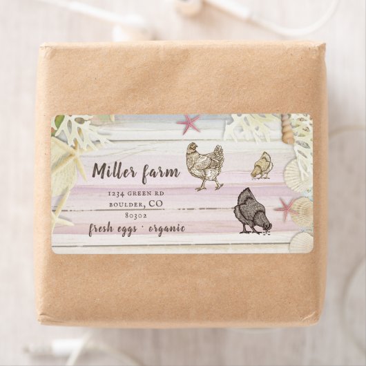 Kustplank hout rustiek script ei karton label (Insitu)