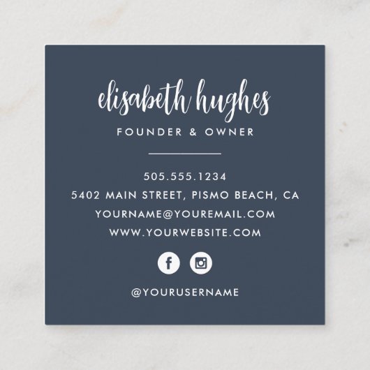 Kustplein voor de Waterverf Pearl en Oyster Vierkante Visitekaartje (Achterkant)