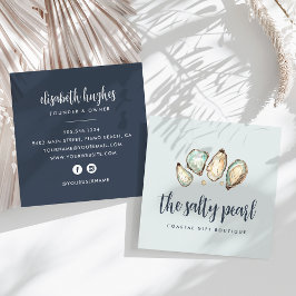 Kustplein voor de Waterverf Pearl en Oyster Vierkante Visitekaartje