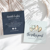 Kustplein voor de Waterverf Pearl en Oyster Vierkante Visitekaartje