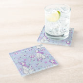 KUSTPOLAIRE BEREN MET CHRISTMAS PRESENTS GLAZEN ONDERZETTER (Schuin)