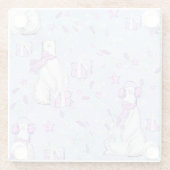 KUSTPOLAIRE BEREN MET CHRISTMAS PRESENTS GLAZEN ONDERZETTER (Achterkant)