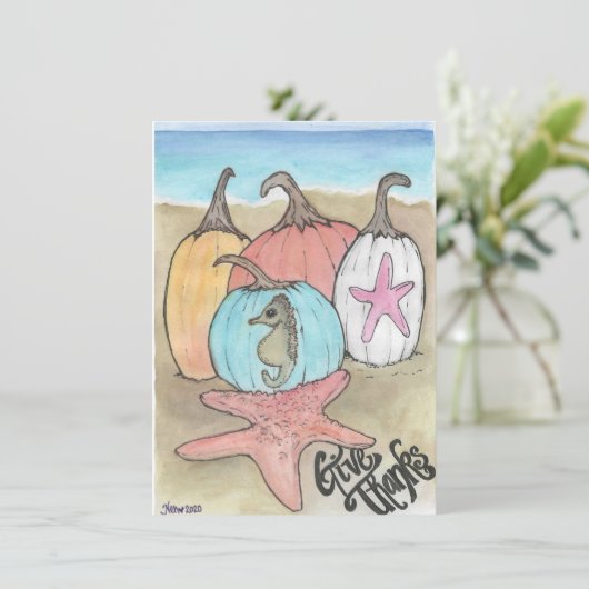 Kustpompoenen Feestdagenkaart (Staand voorkant)