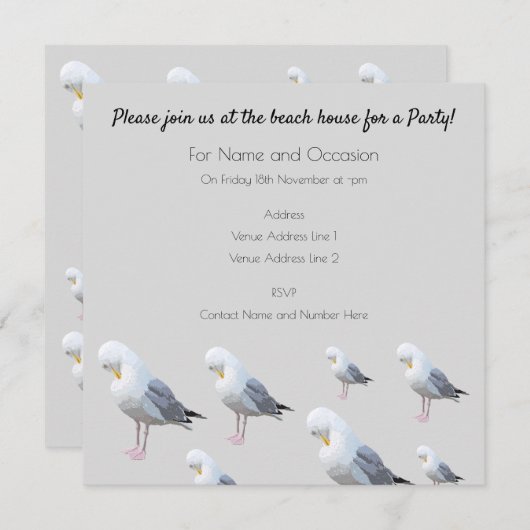 Kustpredikant Gull Grey Beach House Kaart (Voorkant / Achterkant)