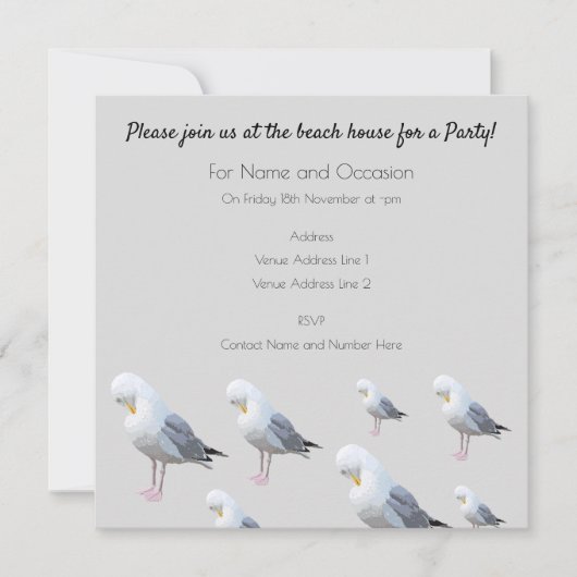 Kustpredikant Gull Grey Beach House Kaart (Voorkant)