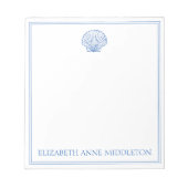 Kustpreppy Blue en White Shell op maat Notitieblok (Voorkant)