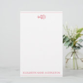 Kustpreppy Red en White Lobster gepersonaliseerd Briefpapier (Staand voorkant)