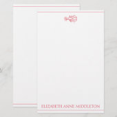 Kustpreppy Red en White Lobster gepersonaliseerd Briefpapier (Voorkant / Achterkant)