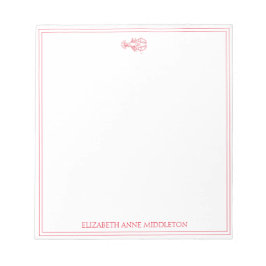 Kustpreppy Red en White Lobster gepersonaliseerd Notitieblok