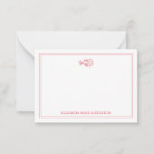 Kustpreppy Red en White Lobster gepersonaliseerd Notitiekaartje (Voorkant)