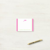 Kustpreppy roze en groene dolfijn gepersonaliseerd post-it® notes (Op bureau)