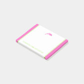 Kustpreppy roze en groene dolfijn gepersonaliseerd post-it® notes (Schuin)