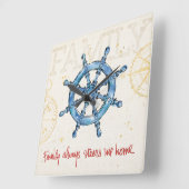 Kustprijsopgave | Familie brengt me altijd thuis Vierkante Klok (Hoek)