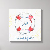 Kustprijsopgave | Liefde is de beste levensredder Canvas Afdruk (Voorkant)