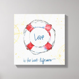 Kustprijsopgave Liefde is de beste levensredder Canvas Afdruk