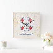 Kustprijsopgave | Liefde is de beste levensredder Vierkante Klok (Huis)