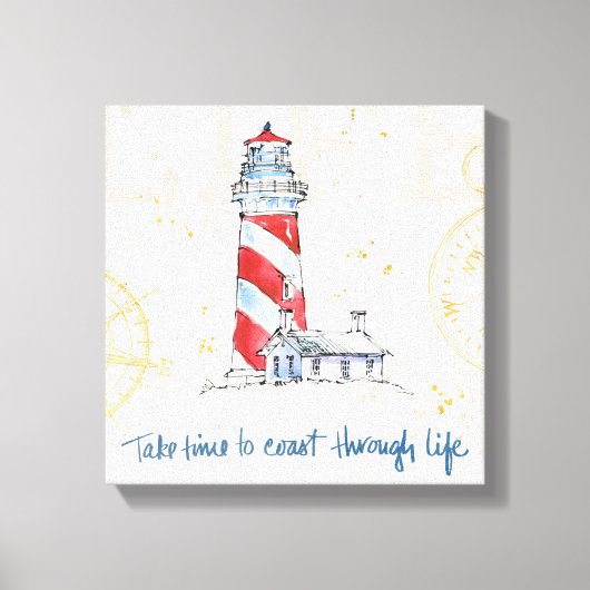 Kustprijsopgave | Tijd nemen om door het leven te  Canvas Afdruk (Voorkant)