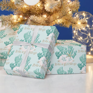 Kustproducten en -ZEEEN Turquoise Glitter Cadeaupapier