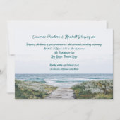 Kustpromenade Handgeschreven Ganzepen Huwelijk Kaart (Voorkant)