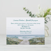 Kustpromenade Handgeschreven Ganzepen Huwelijk Kaart (Staand voorkant)