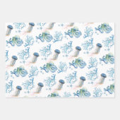 Kustregeling in het kader van de Waterverf Zee Inpakpapier Vel (Voorkant)