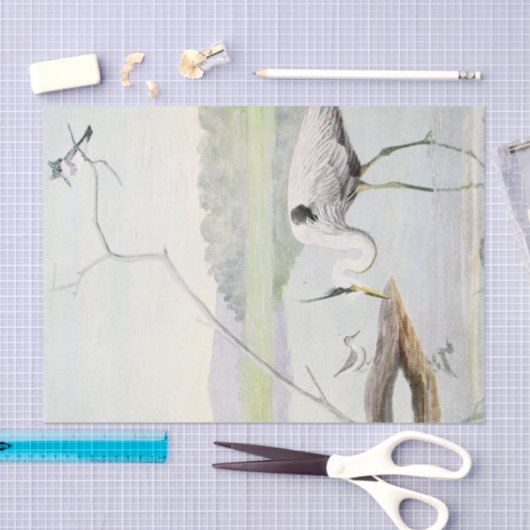 Kustreiger, ijsvogel en zandloper waterverf tissuepapier (Craft)