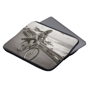 Kustreis vintage zwart-wit laptophoes laptop sleeve
