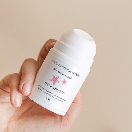 Kustrode zeesterren deodorant sticker label