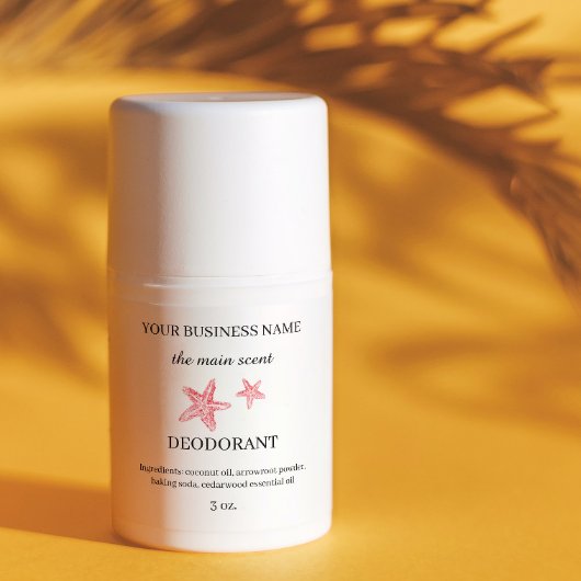 Kustrode zeesterren deodorant sticker label