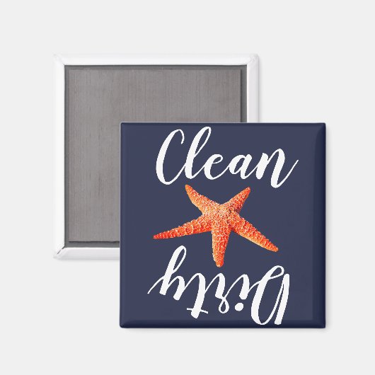 Kustrode zeesterren & marine schone vuile vaatwass magneet (Voorkant / Achterkant)