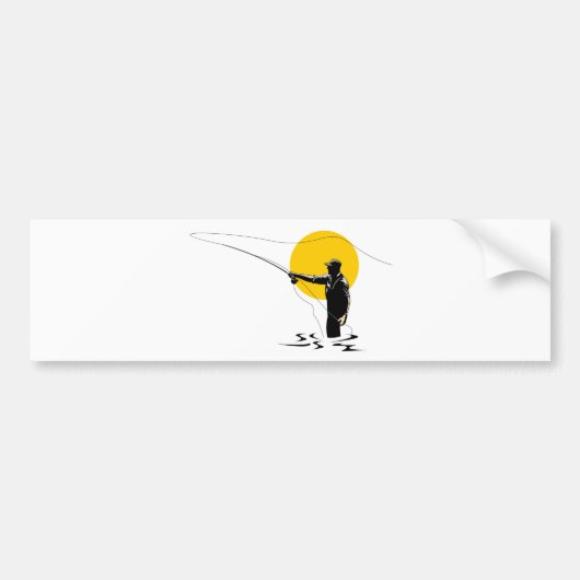 Kustrol van de visser met aas in de vorm van aas bumpersticker (Voorkant)
