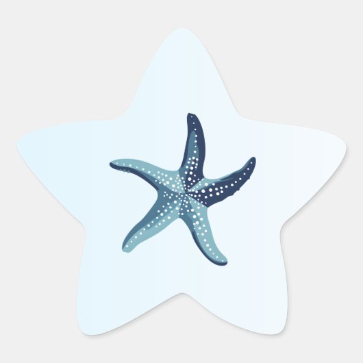 Kustromance Blauwe Aquarel Zeester Bruiloft Ster Sticker (Voorkant)