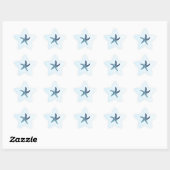 Kustromance Blauwe Aquarel Zeester Bruiloft Ster Sticker (Vel)
