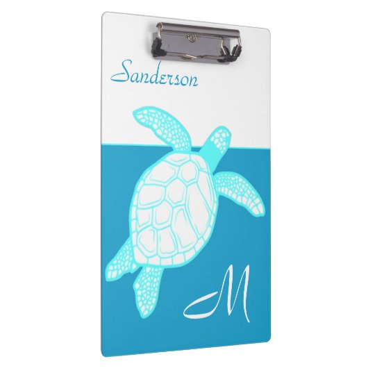 Kustroodblauw Blauwgroen Zee White Klembord (Rechts)