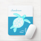 Kustroodblauw Blauwgroen Zee White Muismat (Met muis)