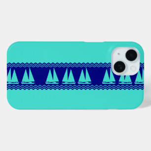 Kustroodbruin zeeslakpatroon Nautisch iPhone 15 Case