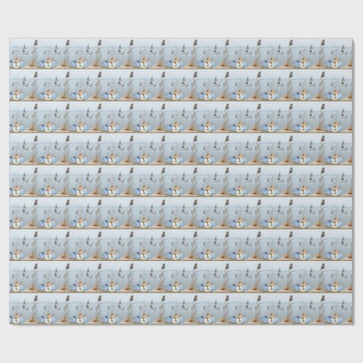 Kustroompompoen en -pompoenen cadeaupapier (Vlak)