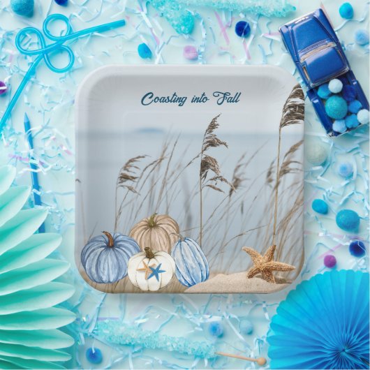 Kustroompompoen en -pompoenen papieren bordje (Feest)